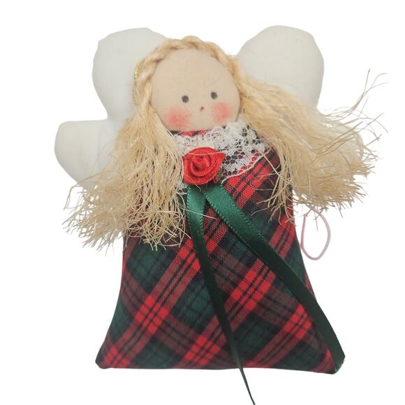 Lot of 6 Vintage Ornaments Fabric, Hand-made Country Rustic Farmhouse Cottage - Picture 2 of 7